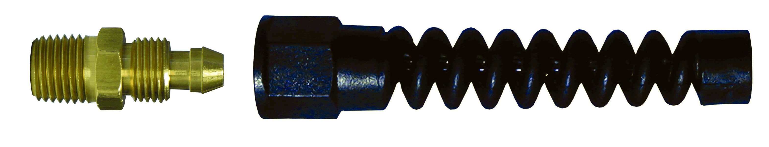 FLEXCOIL REUSABLE STRAIN RELIEF 1/4" HOSE - 1/4" RIGID MALE